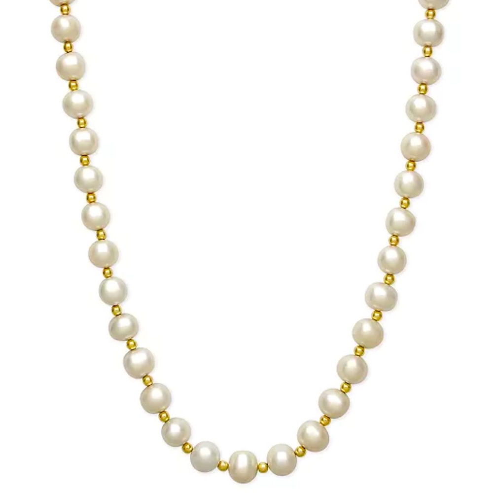 Beautiful 14k gold pearls necklace
